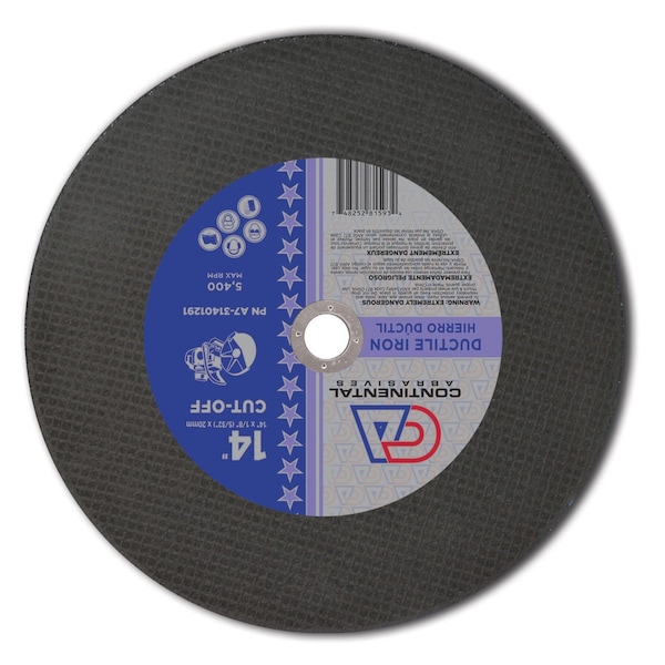 Continental Abrasives 14" x 1/8" (5/32) x 20mm Triple Reinforced